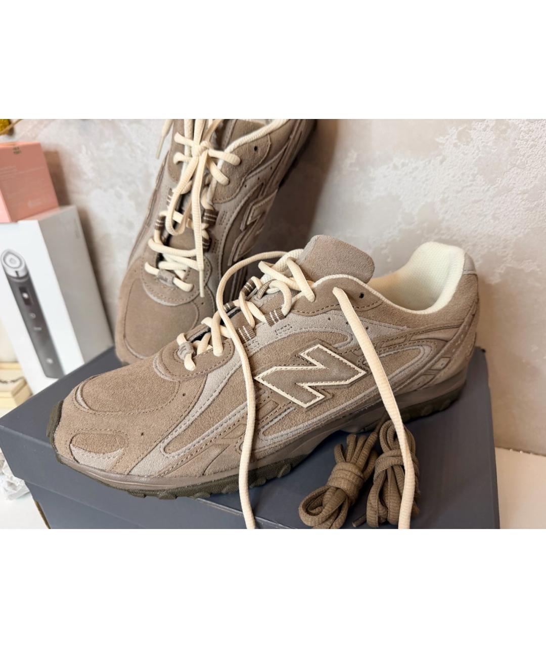 NEW BALANCE Бежевые замшевые низкие кроссовки / кеды, фото 4