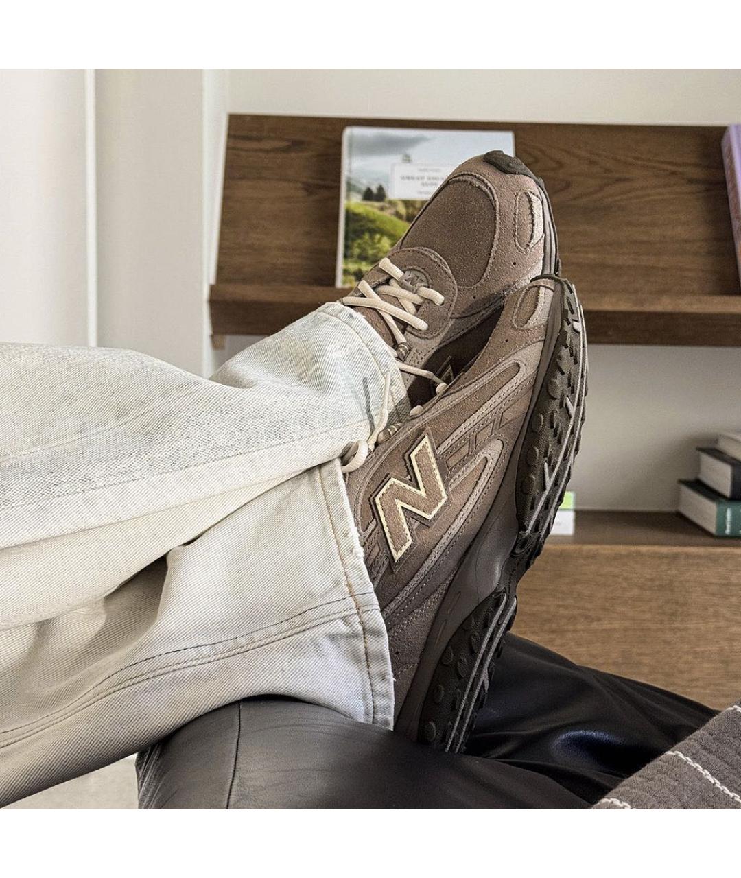 NEW BALANCE Бежевые замшевые низкие кроссовки / кеды, фото 8