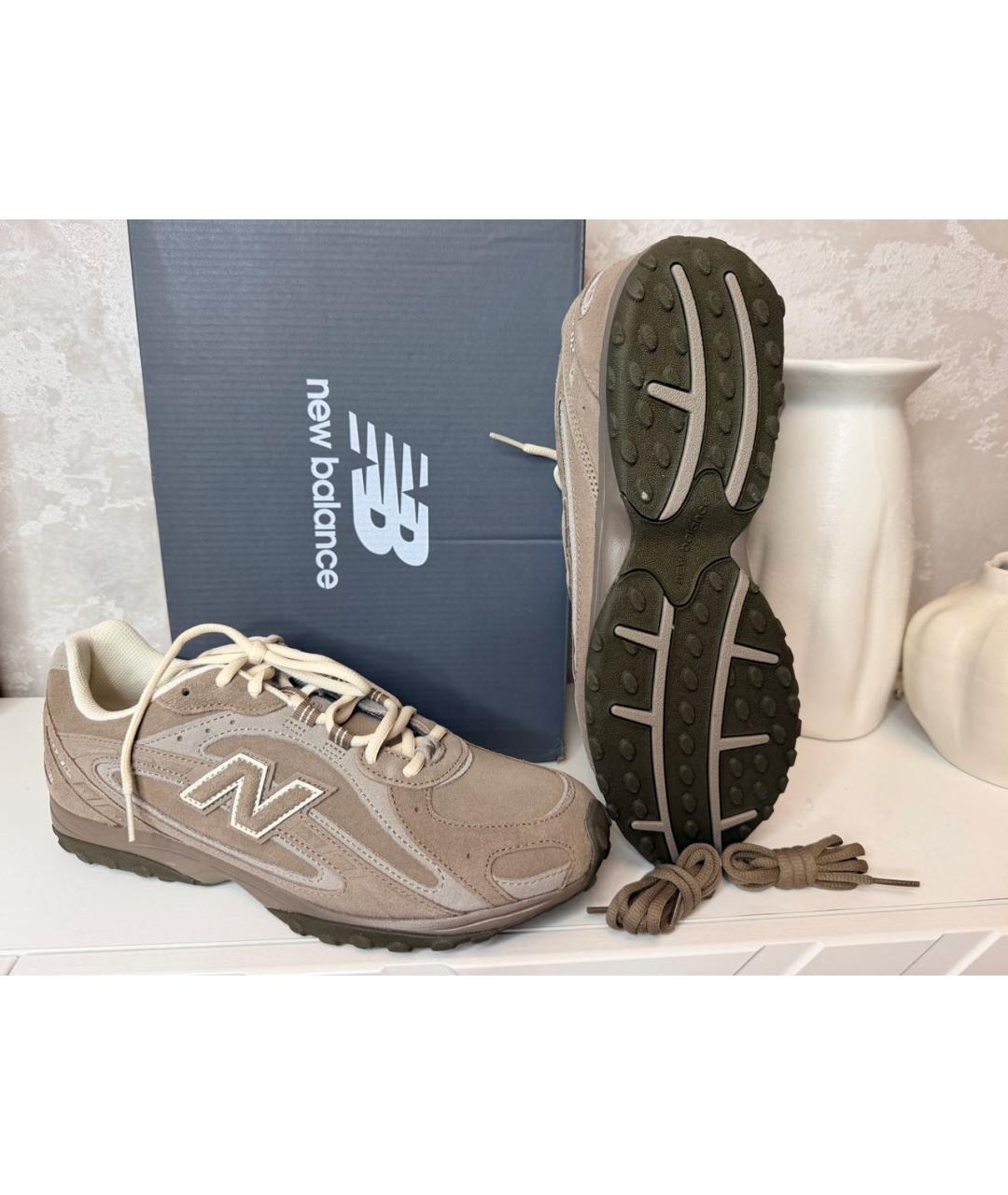 NEW BALANCE Бежевые замшевые низкие кроссовки / кеды, фото 7