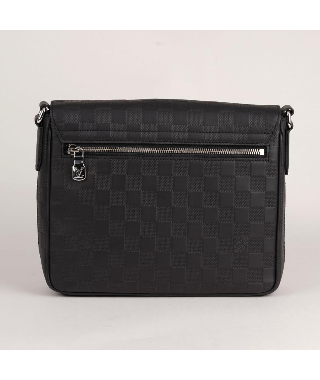 LOUIS VUITTON Черная кожаная сумка на плечо, фото 4