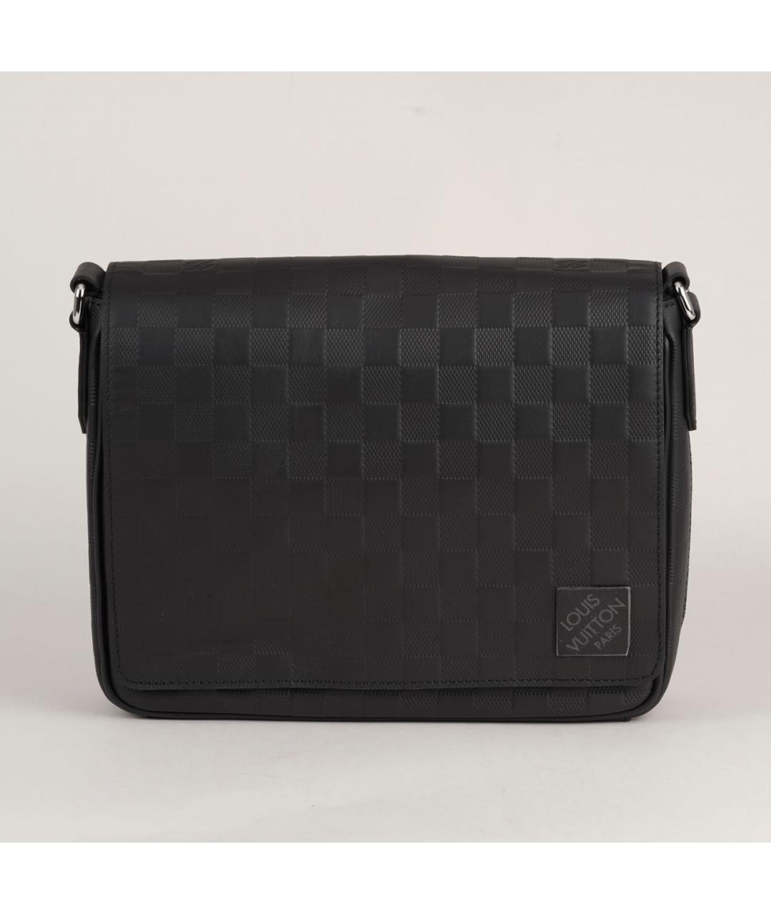 LOUIS VUITTON Черная кожаная сумка на плечо, фото 3