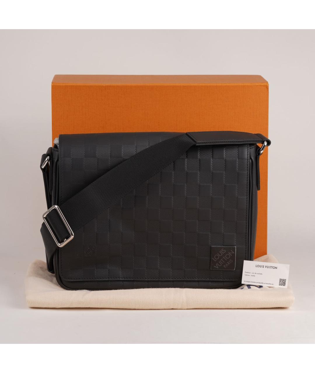 LOUIS VUITTON Черная кожаная сумка на плечо, фото 2