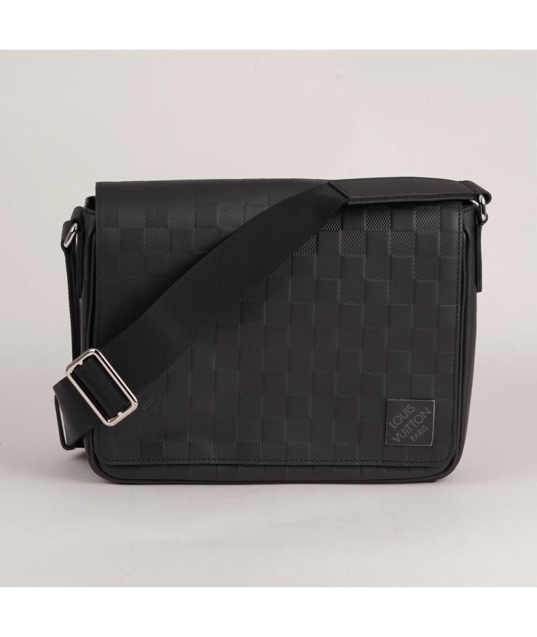 LOUIS VUITTON Черная кожаная сумка на плечо, фото 9