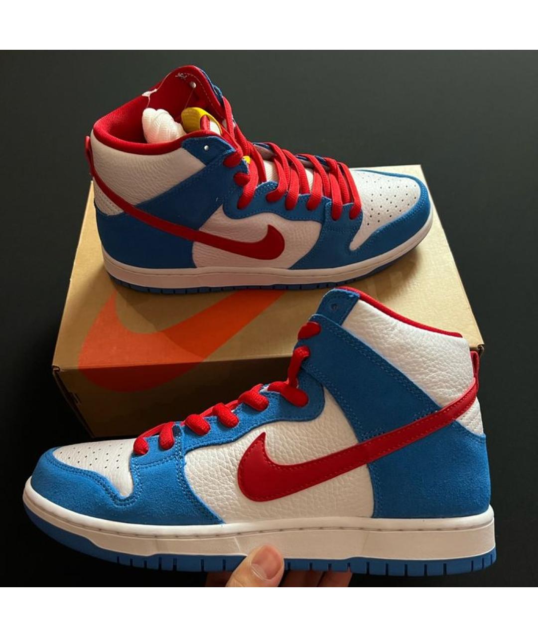 NIKE Синие замшевые высокие кроссовки / кеды, фото 3