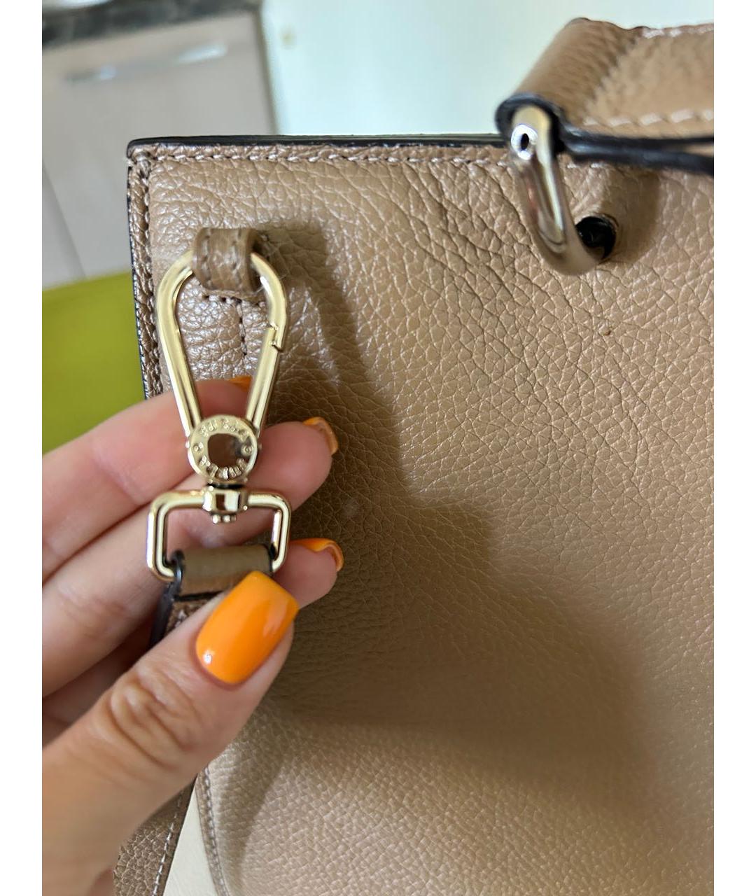 FURLA Бежевая кожаная сумка через плечо, фото 6