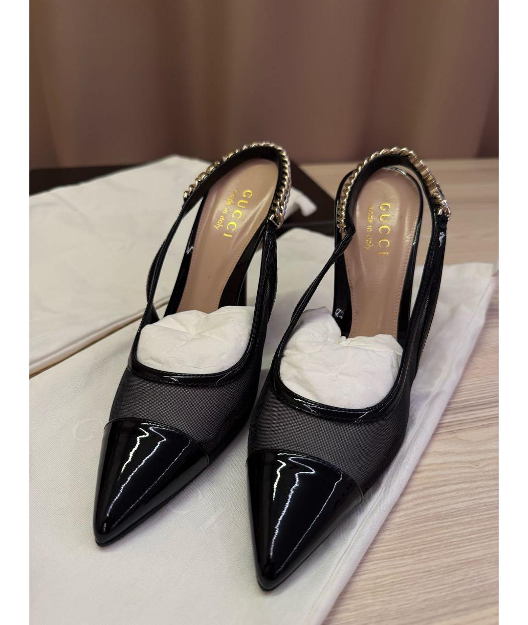 GUCCI Черные кожаные туфли, фото 2