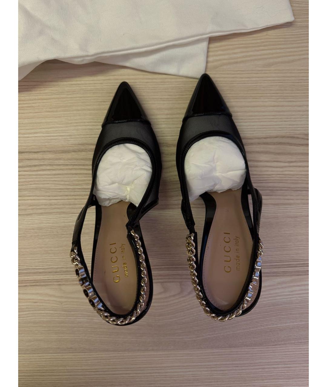 GUCCI Черные кожаные туфли, фото 3