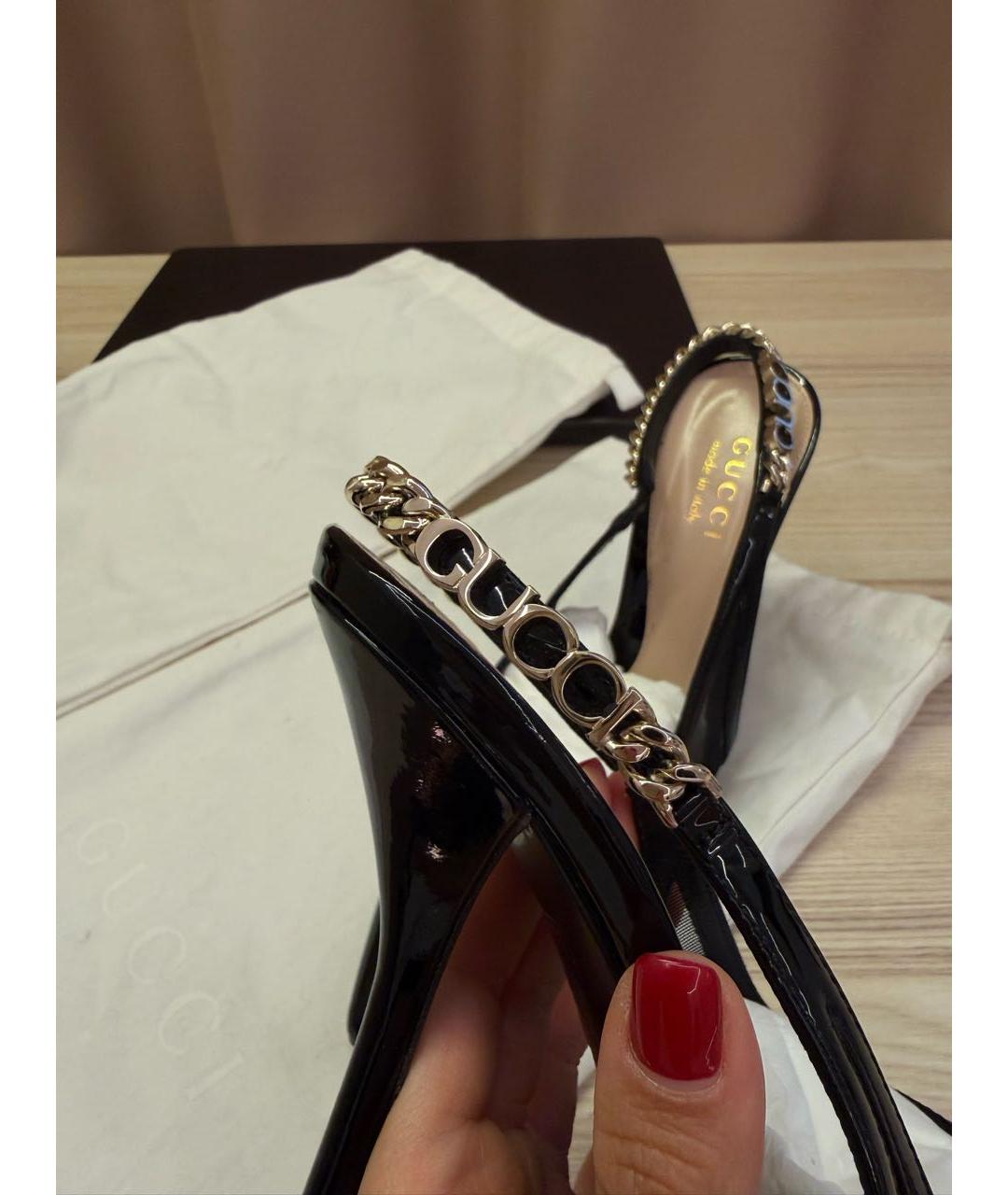 GUCCI Черные кожаные туфли, фото 5
