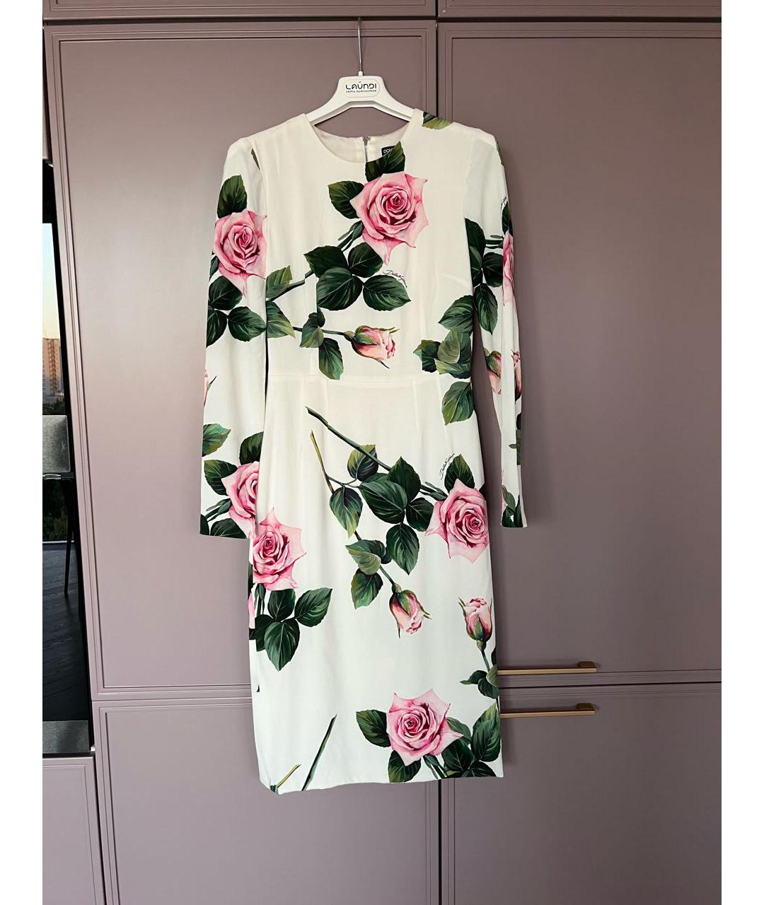 DOLCE&GABBANA Мульти шелковое повседневное платье, фото 2