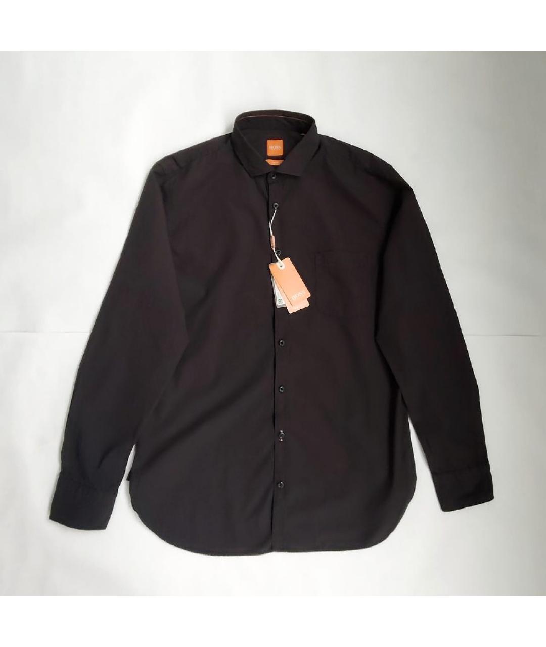 HUGO BOSS Черная хлопковая классическая рубашка, фото 3