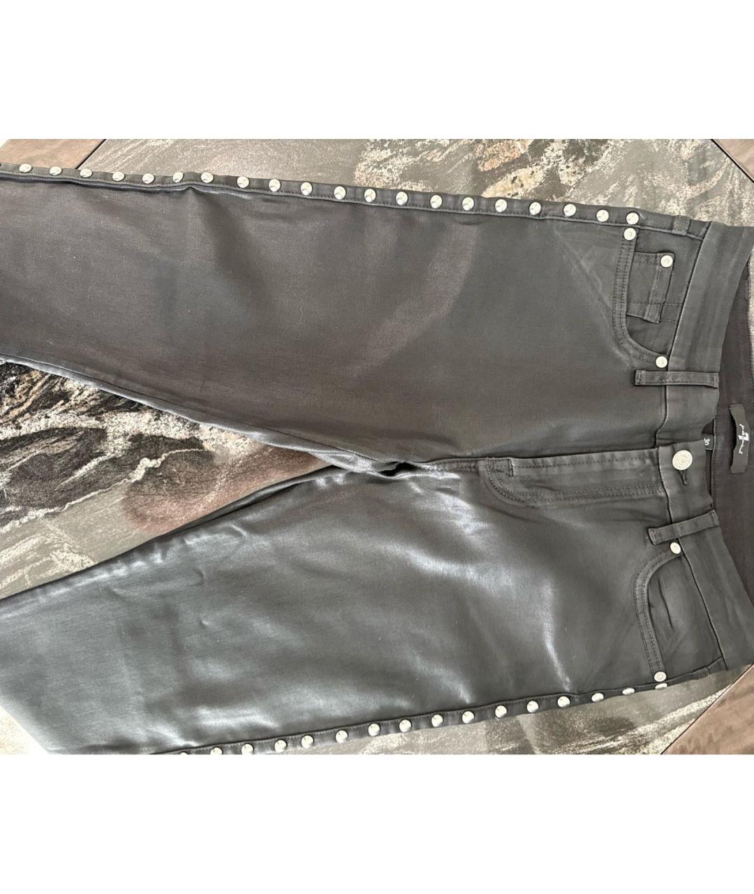 7 FOR ALL MANKIND Черные хлопко-лиоцелловые джинсы слим, фото 6