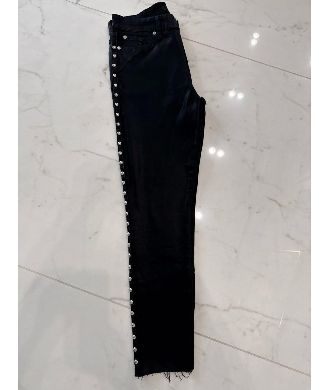 7 FOR ALL MANKIND Черные хлопко-лиоцелловые джинсы слим, фото 4