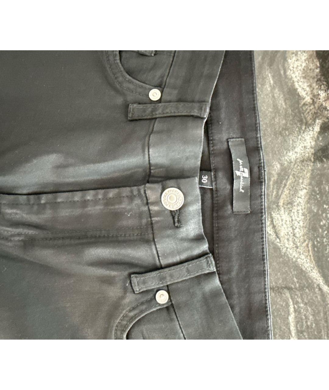 7 FOR ALL MANKIND Черные хлопко-лиоцелловые джинсы слим, фото 5