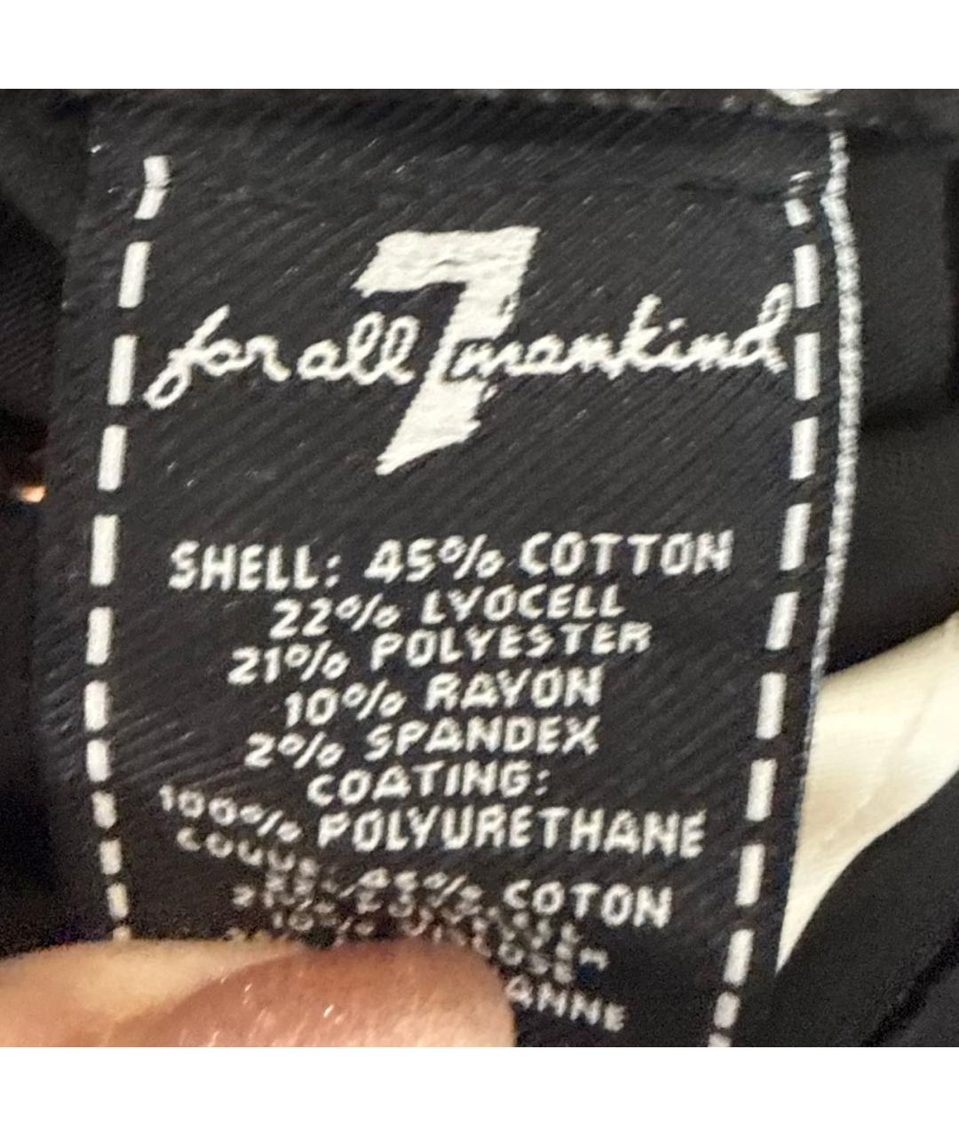 7 FOR ALL MANKIND Черные хлопко-лиоцелловые джинсы слим, фото 3