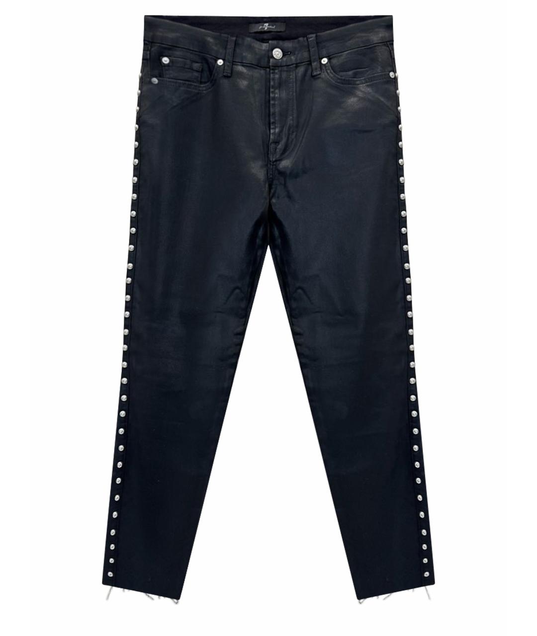 7 FOR ALL MANKIND Черные хлопко-лиоцелловые джинсы слим, фото 1