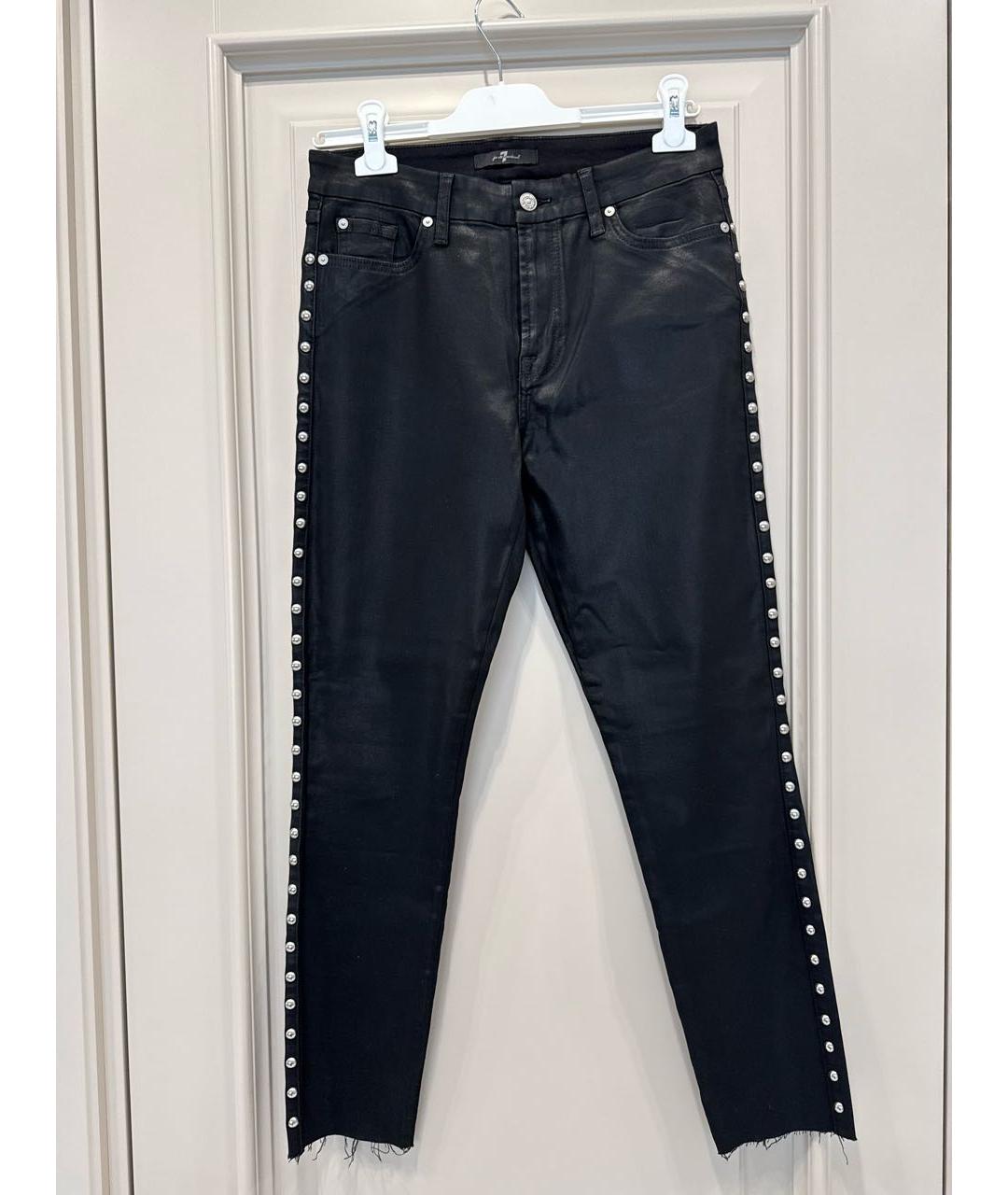 7 FOR ALL MANKIND Черные хлопко-лиоцелловые джинсы слим, фото 7
