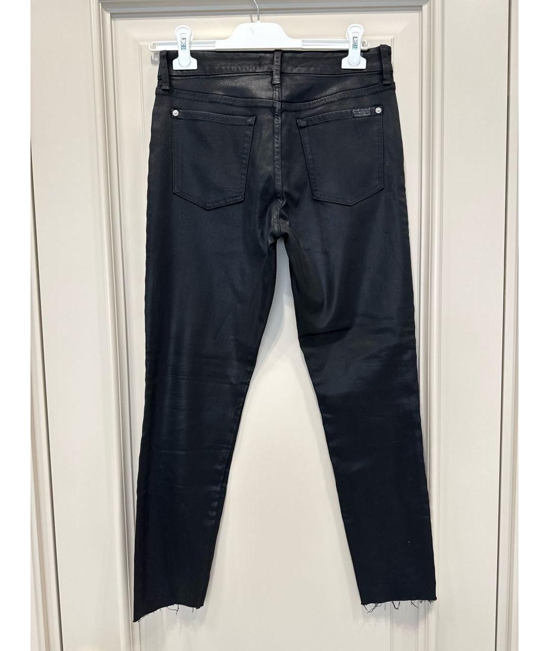 7 FOR ALL MANKIND Черные хлопко-лиоцелловые джинсы слим, фото 2