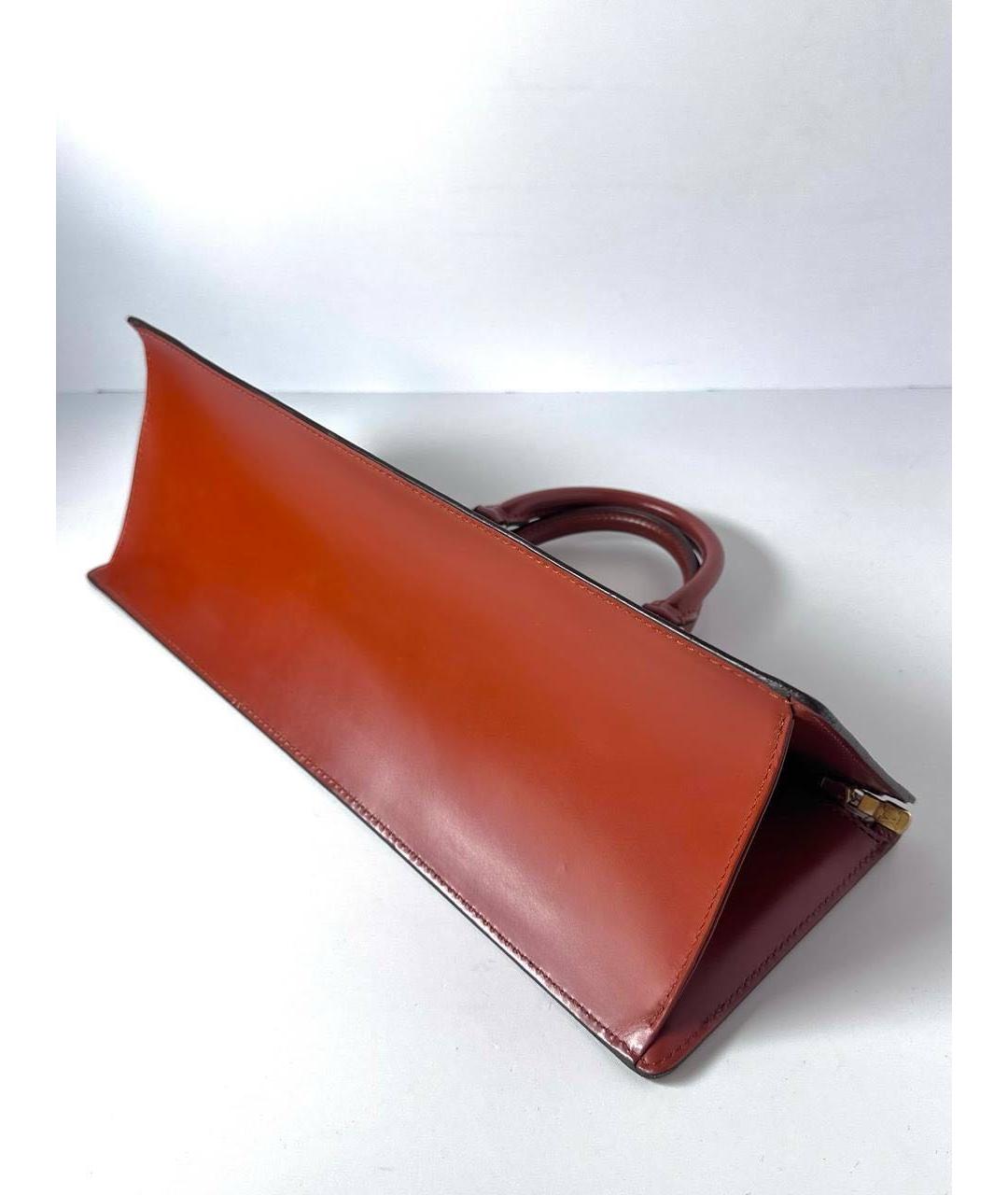 LOUIS VUITTON Коричневая кожаная сумка с короткими ручками, фото 7