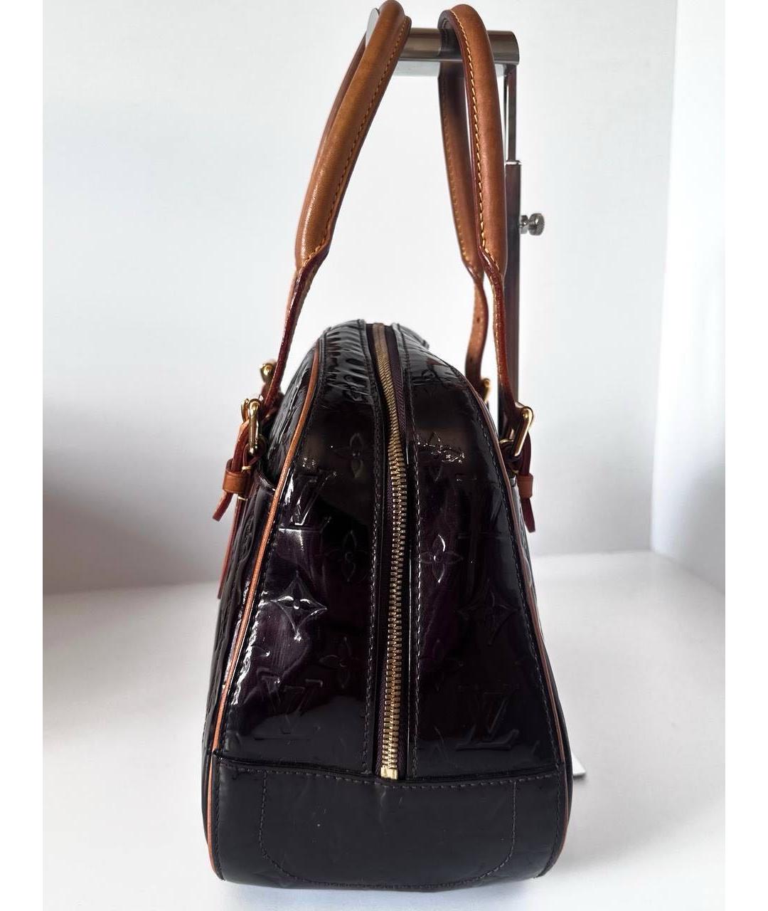 LOUIS VUITTON Бордовая сумка с короткими ручками из лакированной кожи, фото 7