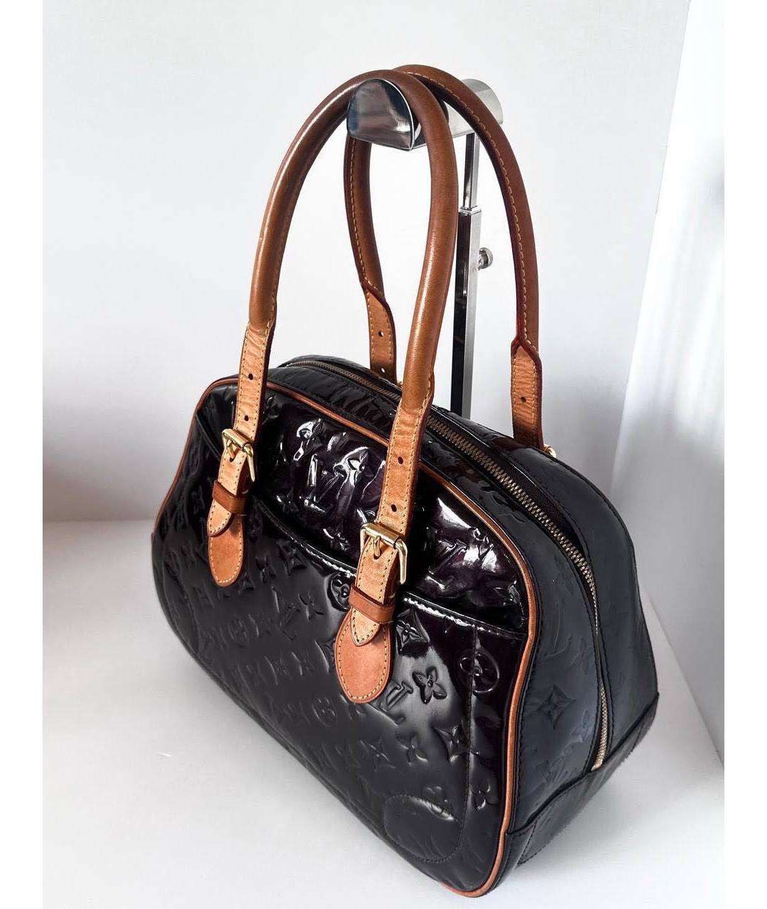 LOUIS VUITTON Бордовая сумка с короткими ручками из лакированной кожи, фото 3