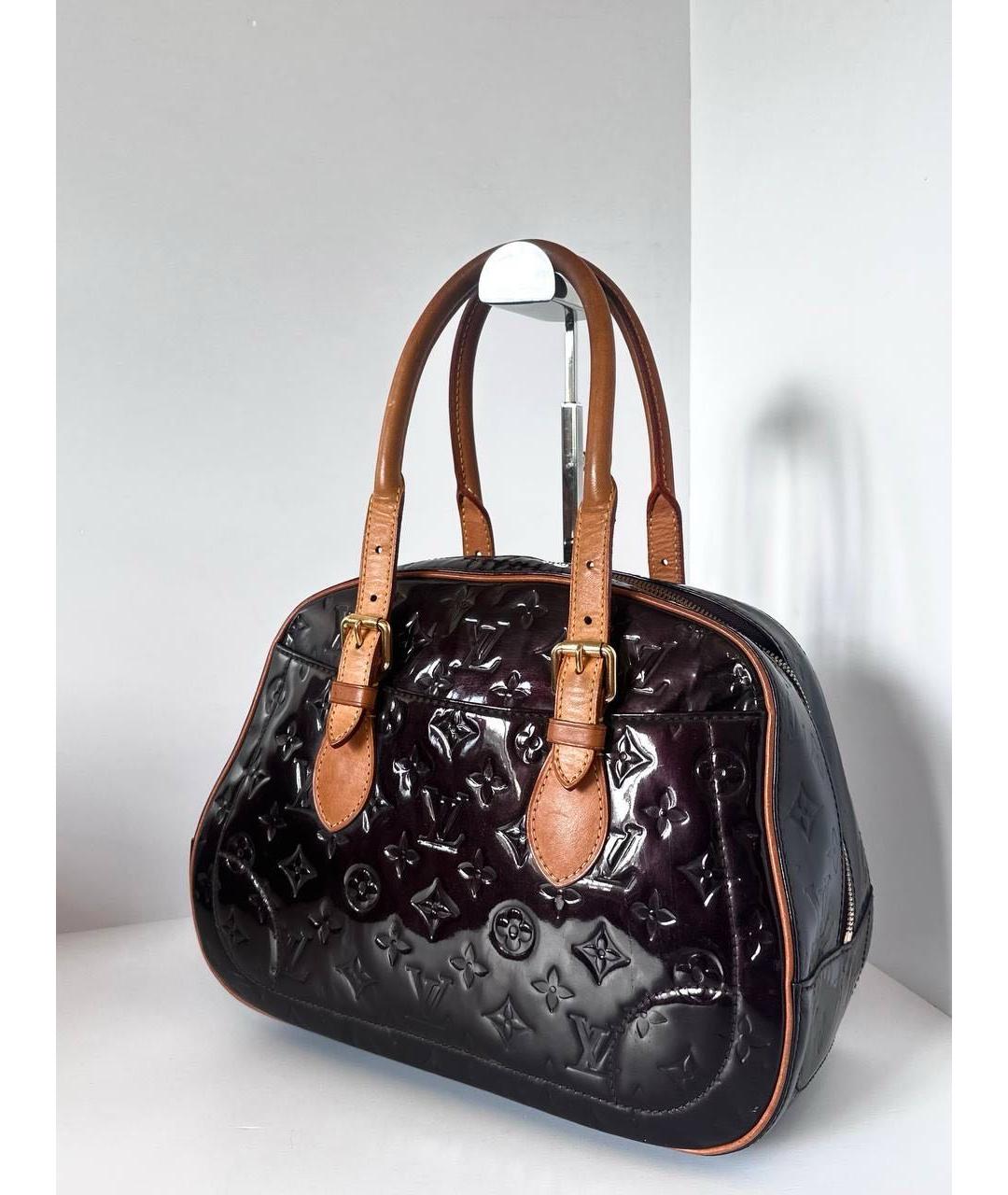 LOUIS VUITTON Бордовая сумка с короткими ручками из лакированной кожи, фото 2