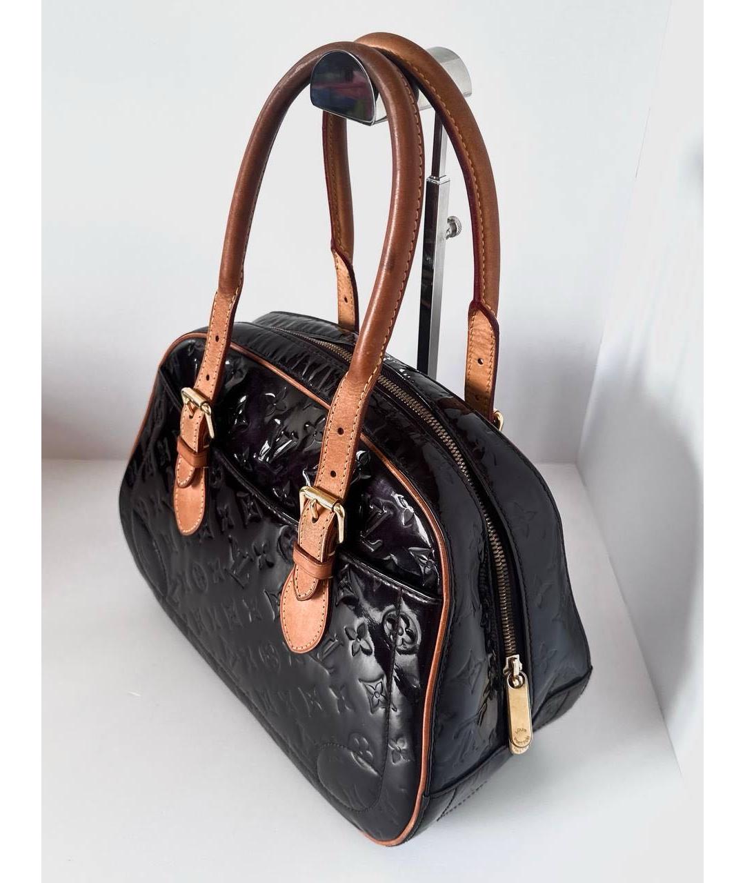 LOUIS VUITTON Бордовая сумка с короткими ручками из лакированной кожи, фото 5