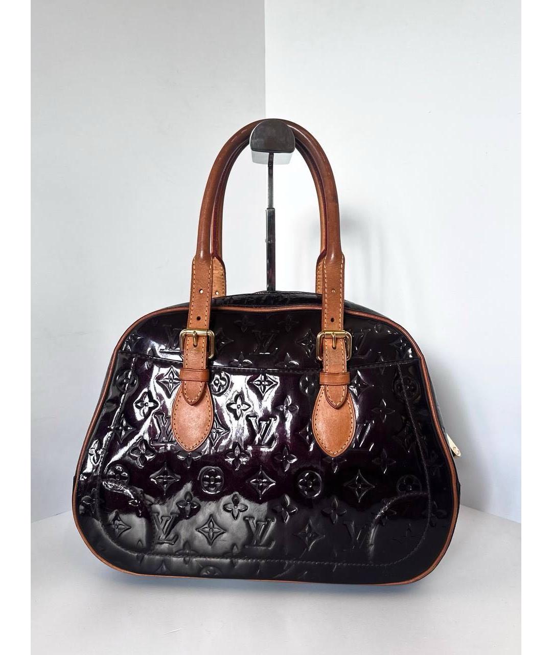 LOUIS VUITTON Бордовая сумка с короткими ручками из лакированной кожи, фото 4