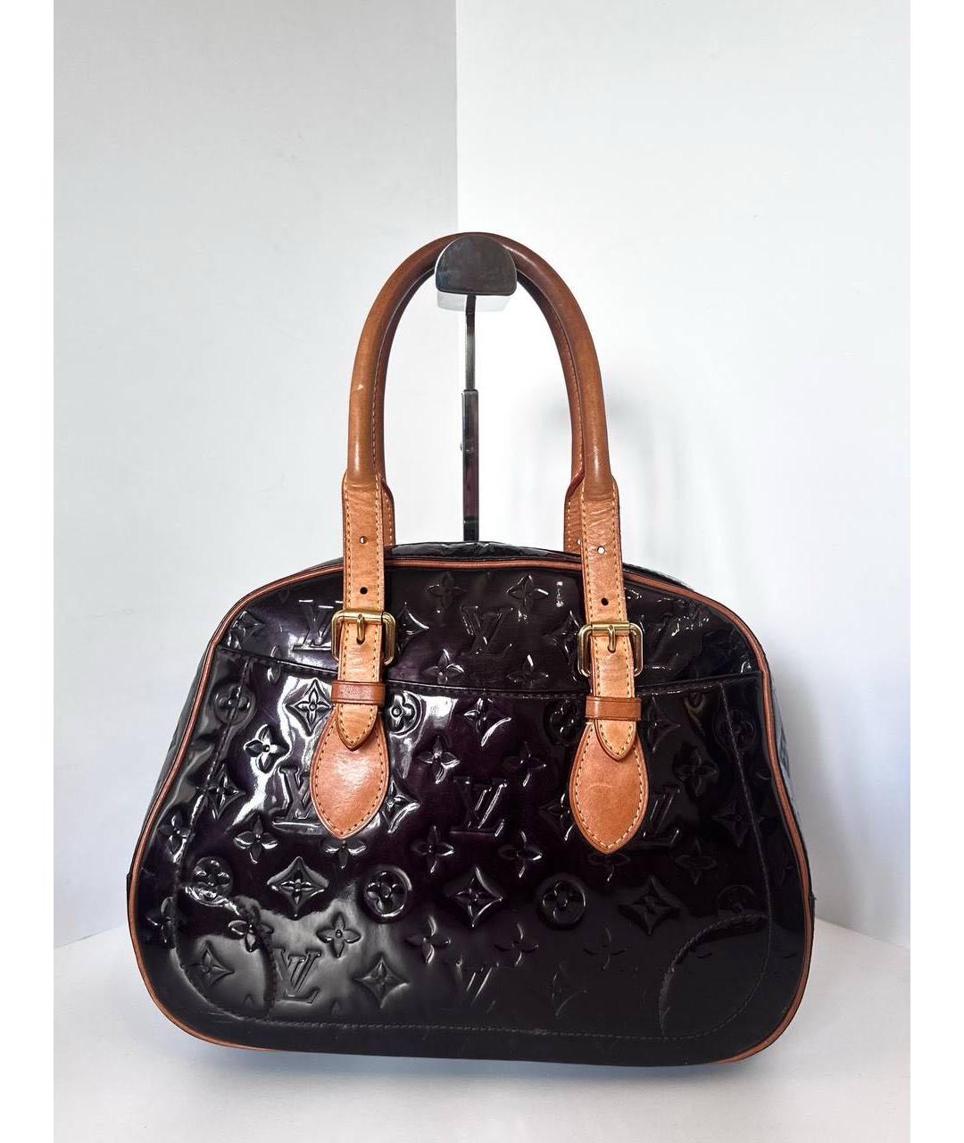 LOUIS VUITTON Бордовая сумка с короткими ручками из лакированной кожи, фото 9