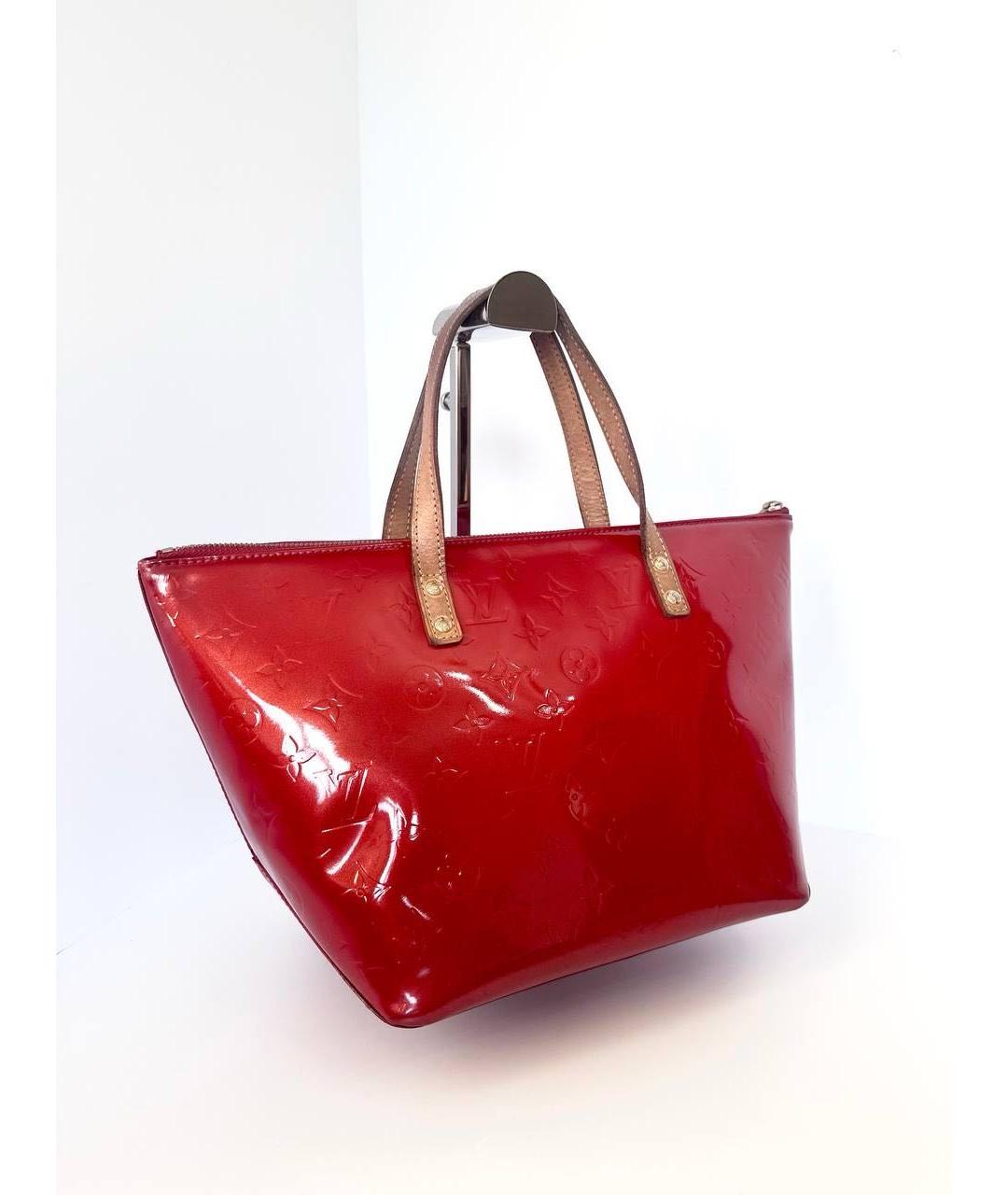LOUIS VUITTON Красная сумка тоут из лакированной кожи, фото 4