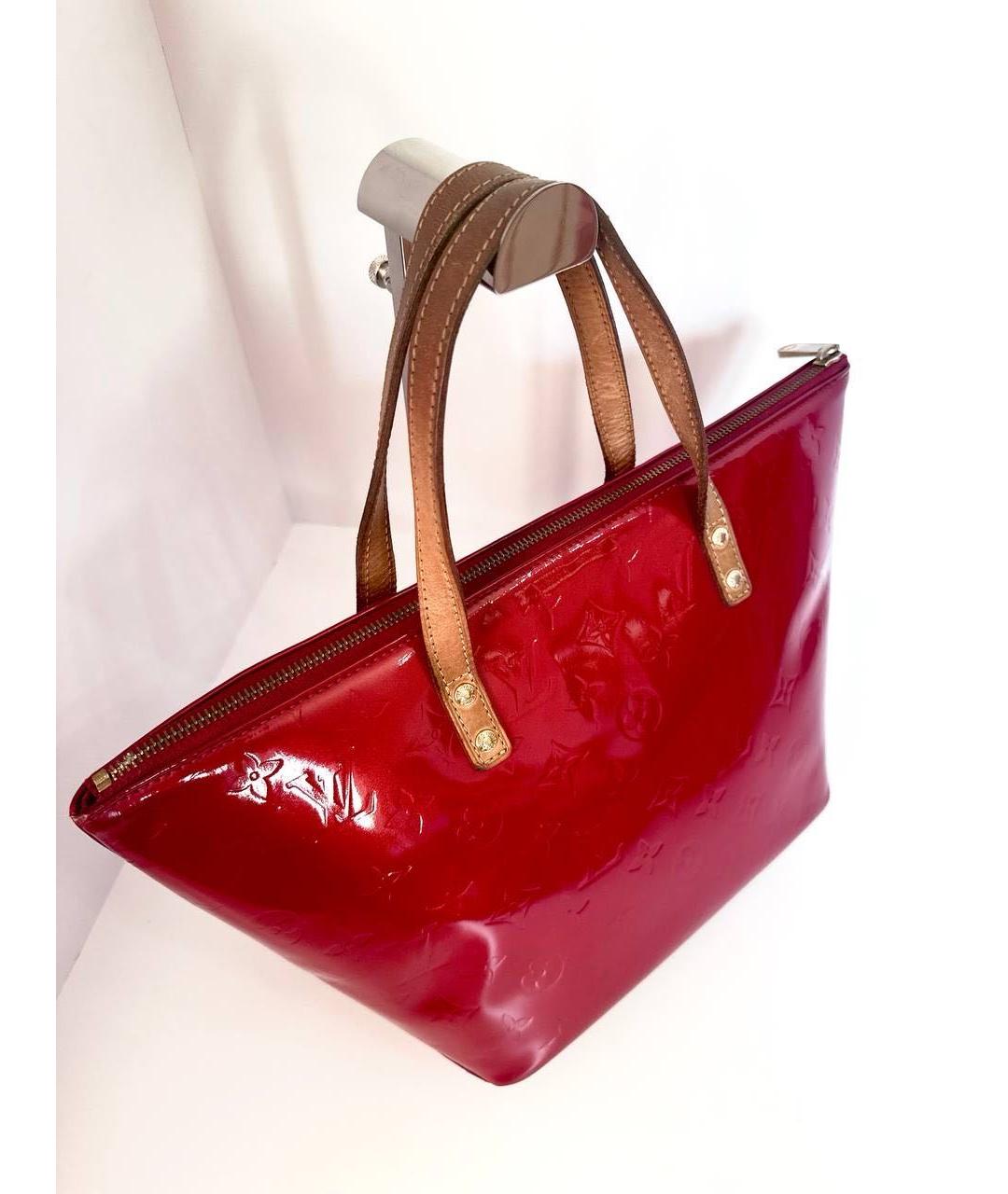 LOUIS VUITTON Красная сумка тоут из лакированной кожи, фото 8