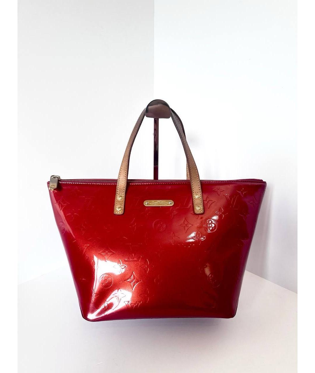LOUIS VUITTON Красная сумка тоут из лакированной кожи, фото 9