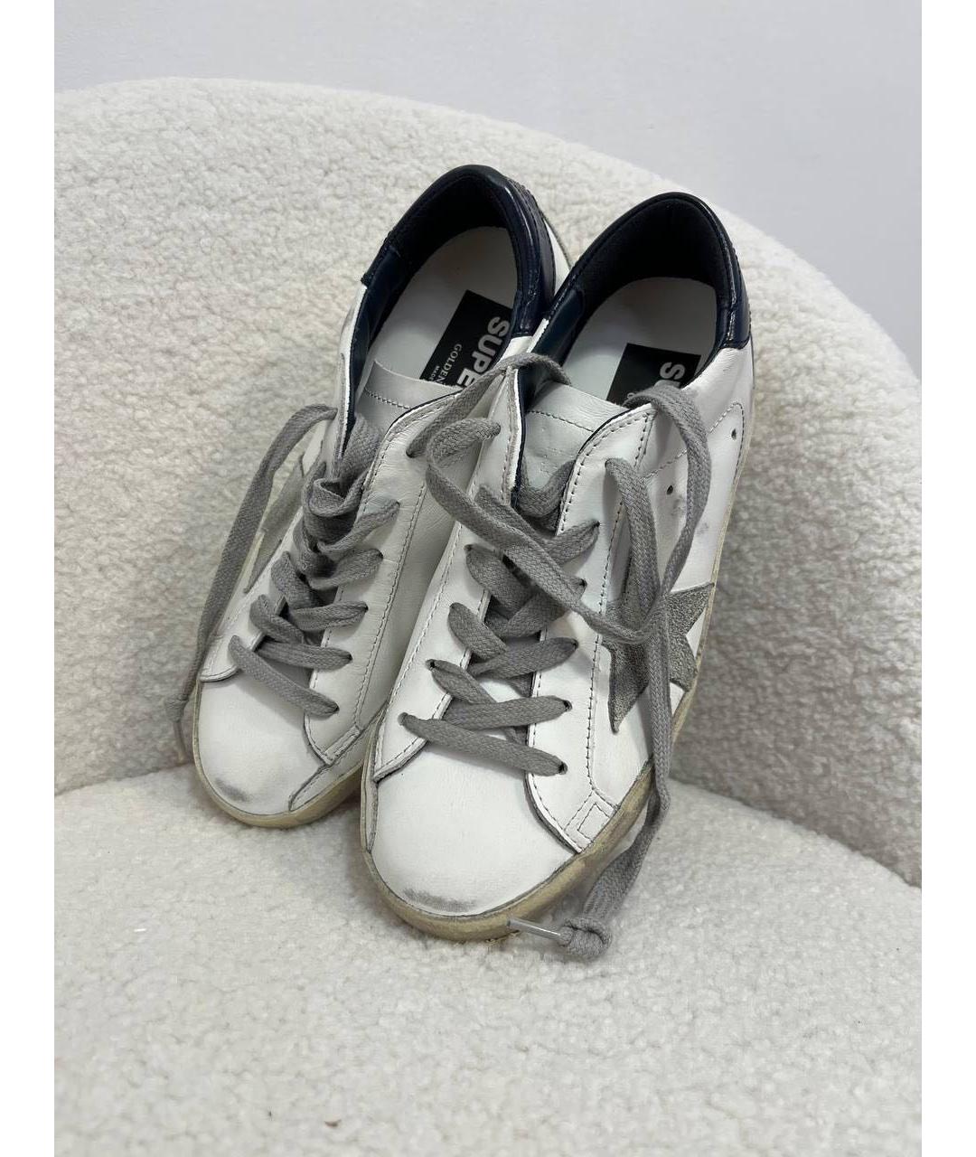 GOLDEN GOOSE Белые кожаные кеды, фото 2