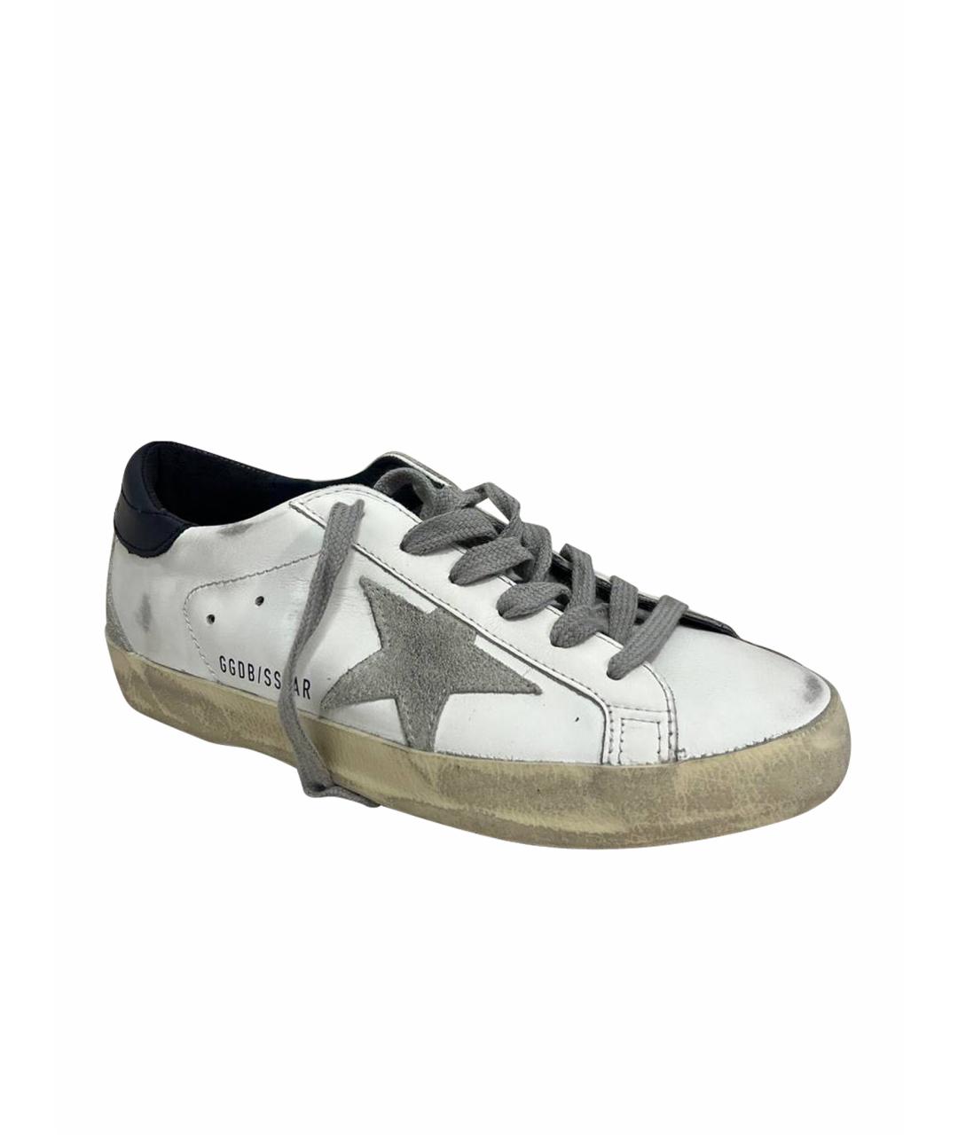 GOLDEN GOOSE Белые кожаные кеды, фото 1