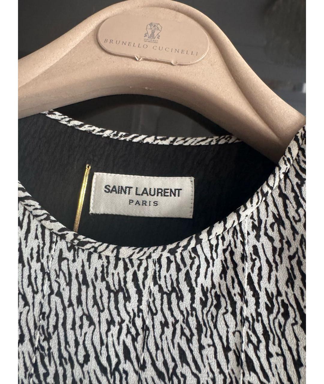 SAINT LAURENT Черное вискозное повседневное платье, фото 3