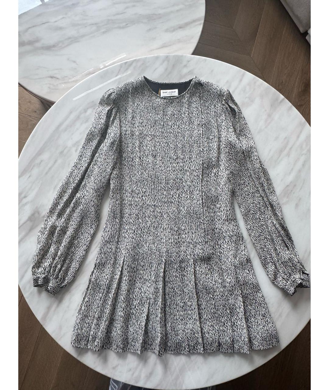SAINT LAURENT Черное вискозное повседневное платье, фото 4