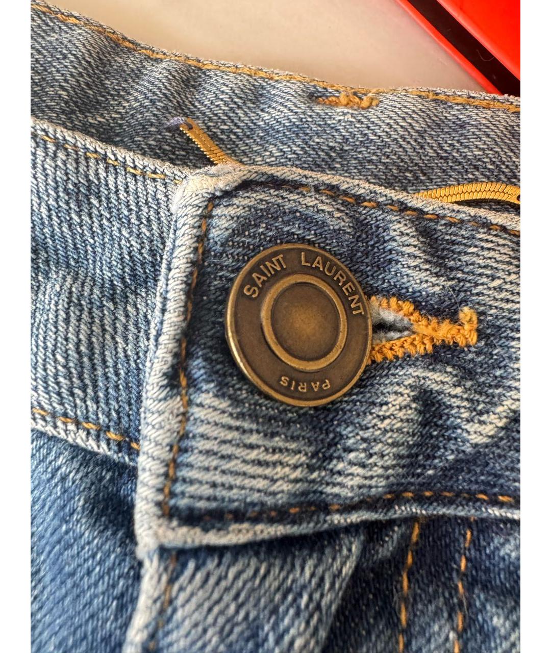 SAINT LAURENT Синие деним шорты, фото 3