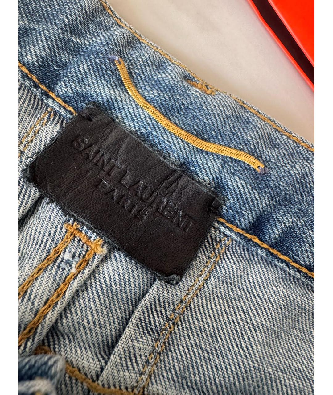 SAINT LAURENT Синие деним шорты, фото 4