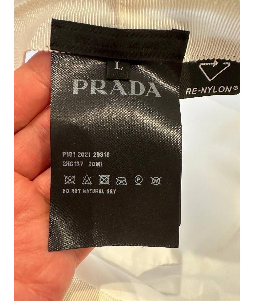 PRADA Белая синтетическая панама, фото 4