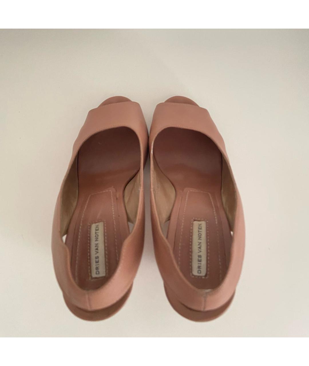 DRIES VAN NOTEN Розовые кожаные босоножки, фото 3