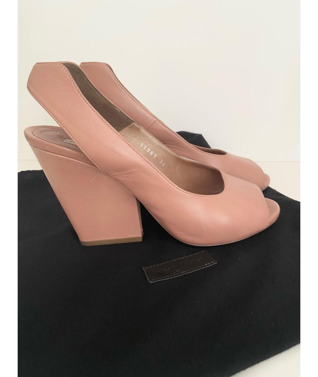 DRIES VAN NOTEN Розовые кожаные босоножки, фото 7