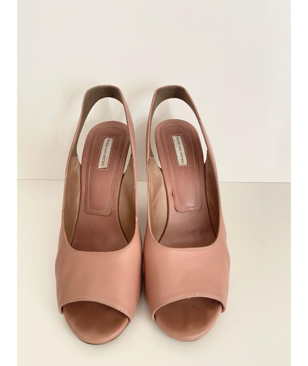 DRIES VAN NOTEN Розовые кожаные босоножки, фото 2