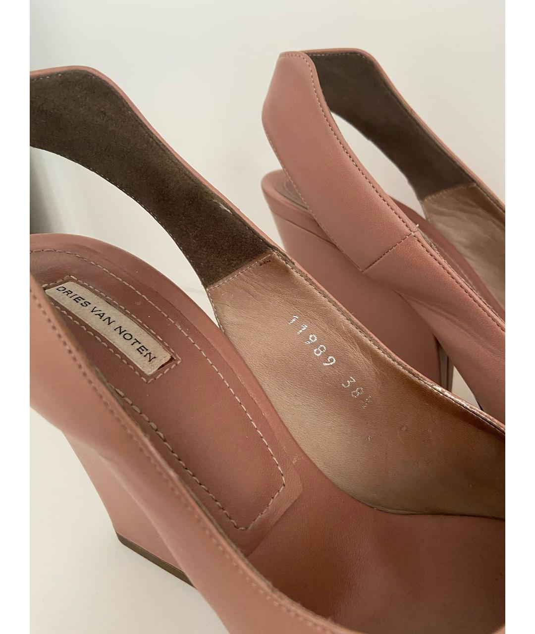 DRIES VAN NOTEN Розовые кожаные босоножки, фото 6