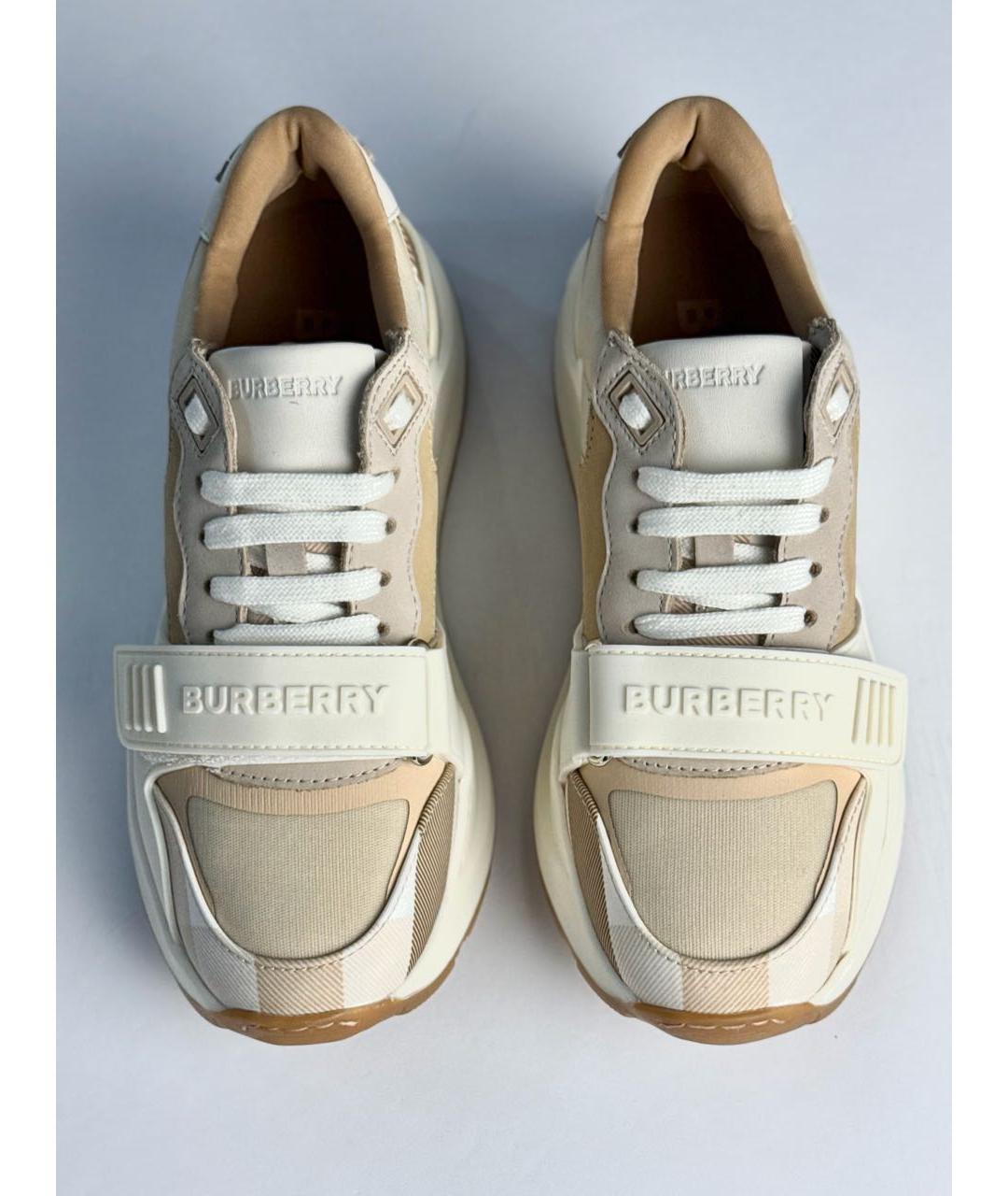 BURBERRY Бежевые замшевые кроссовки, фото 6