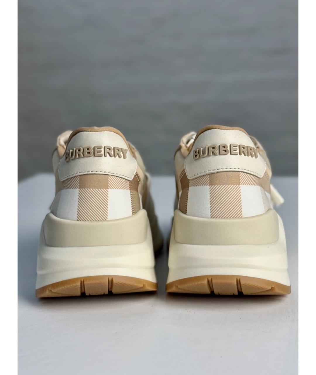 BURBERRY Бежевые замшевые кроссовки, фото 5