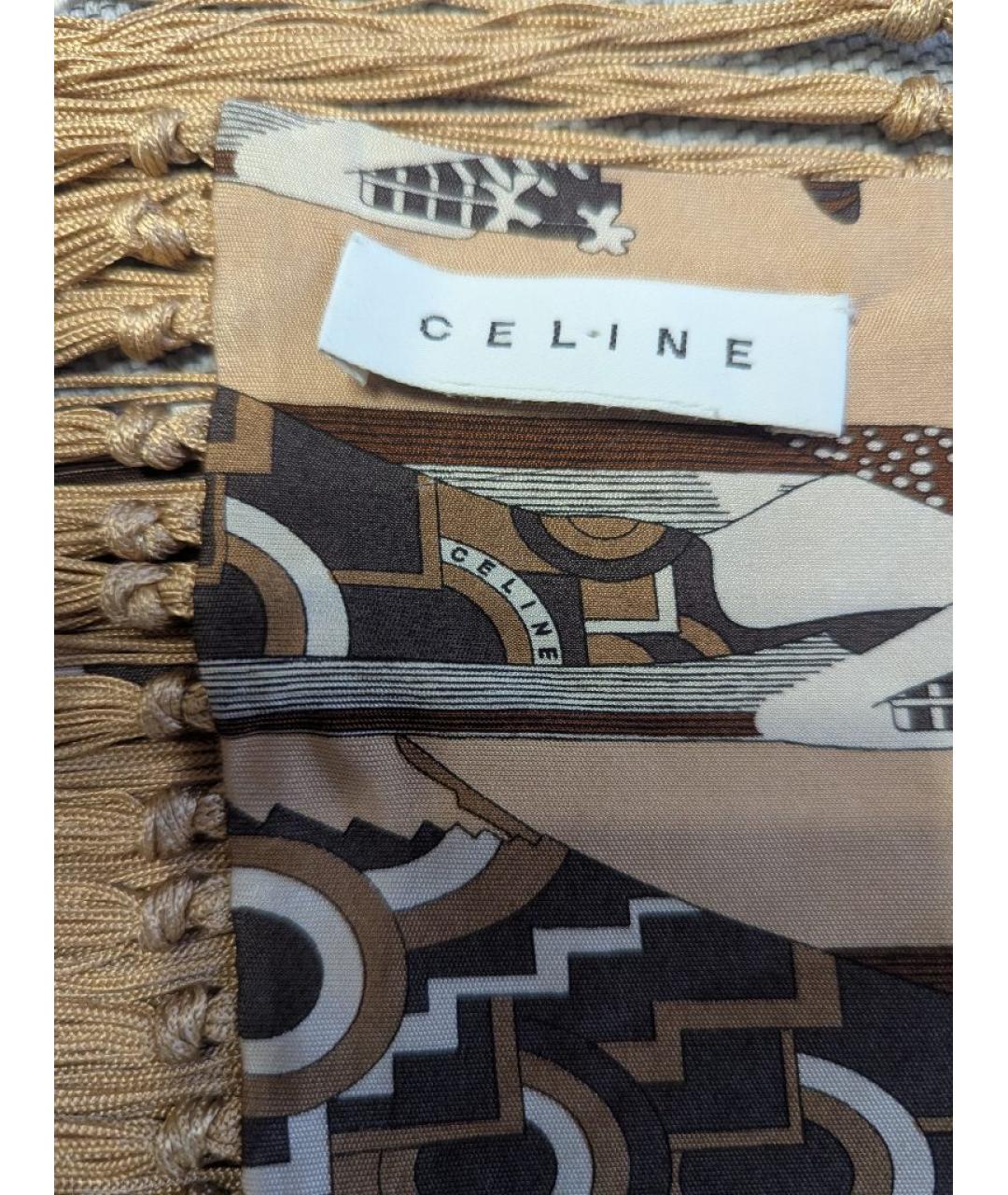 CELINE Коричневый шарф, фото 3