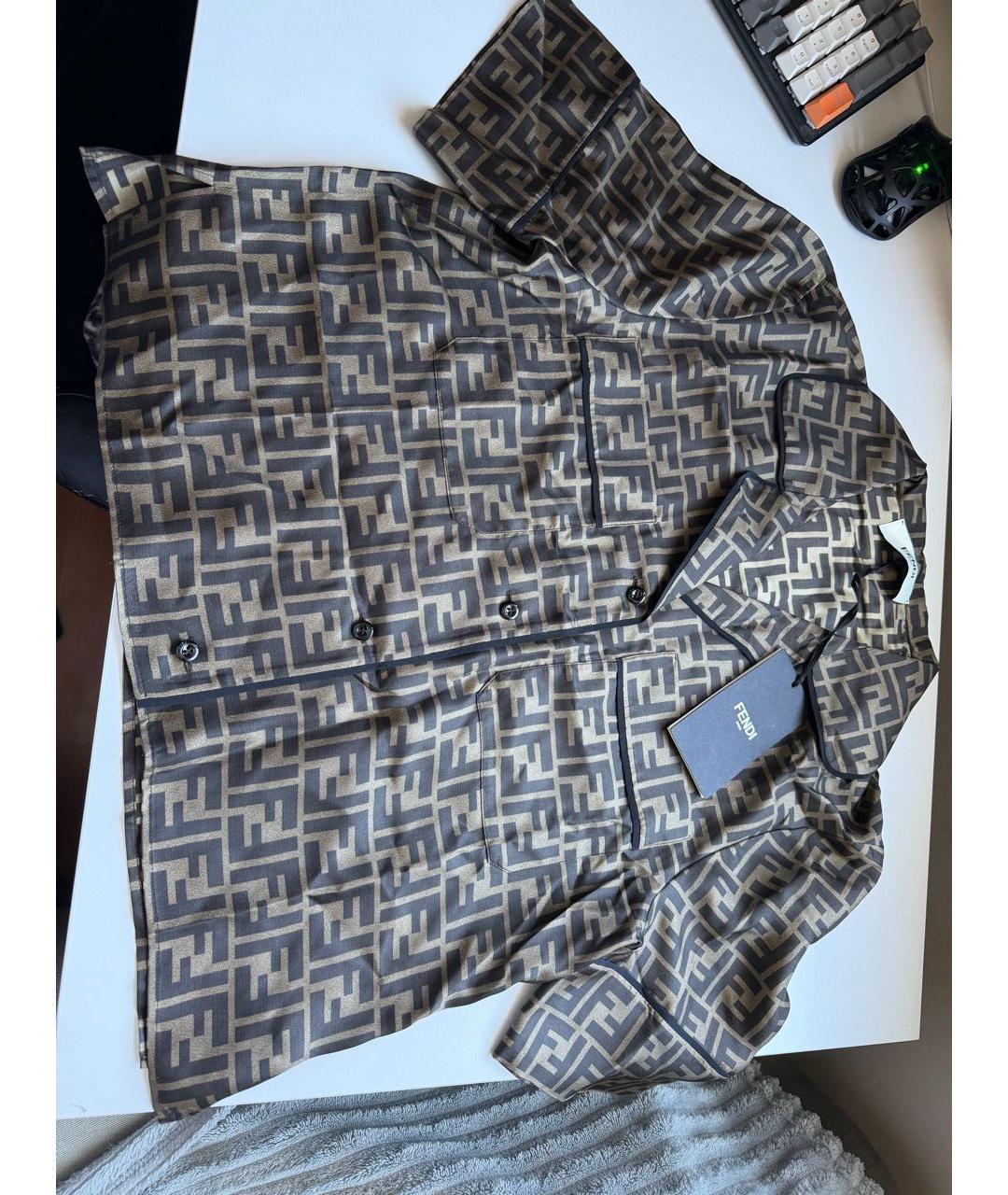 FENDI Коричневая шелковая пижама, фото 3