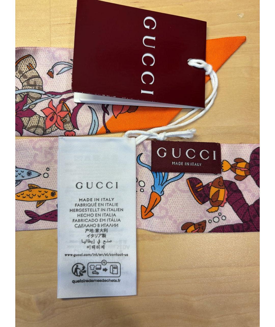 GUCCI Мульти шелковый шарф, фото 4