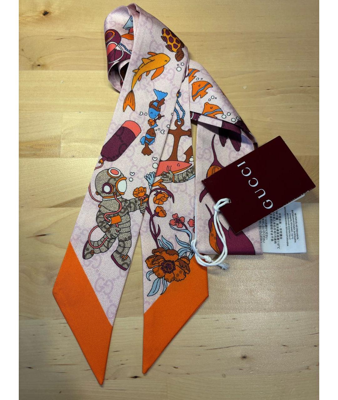 GUCCI Мульти шелковый шарф, фото 6