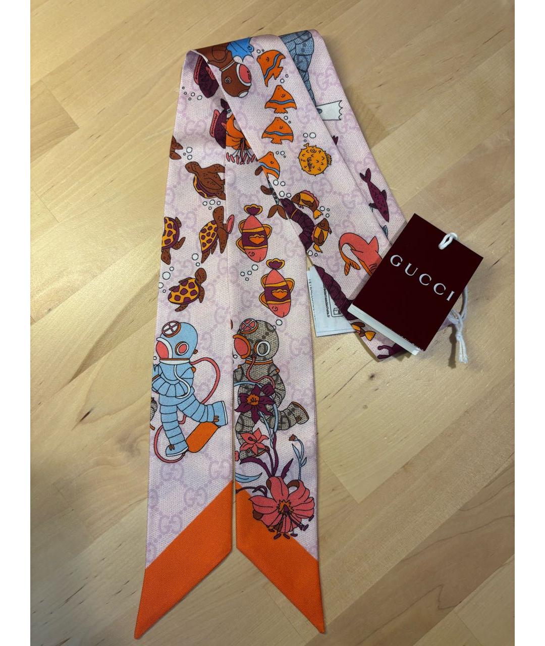 GUCCI Мульти шелковый шарф, фото 2