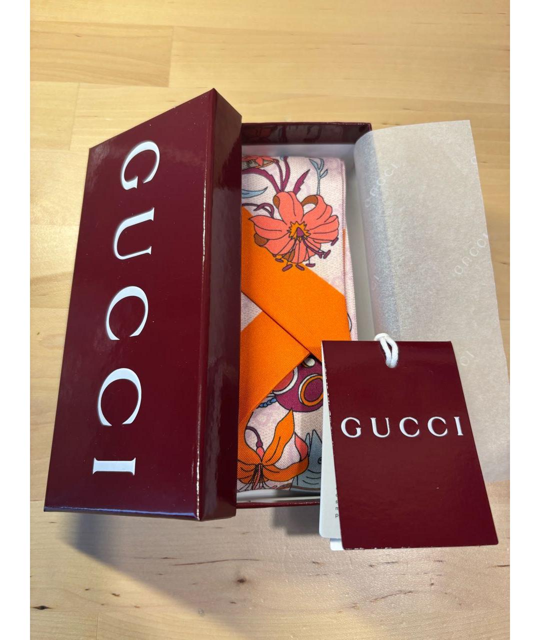 GUCCI Мульти шелковый шарф, фото 7